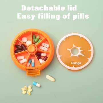 Rotatable Pill Organizer - Daily Dose Made Easy for Travel and Home