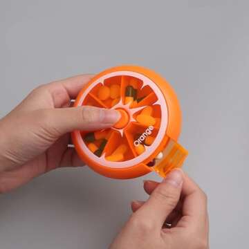 Rotatable Pill Organizer - 7 Compartments for Daily Use