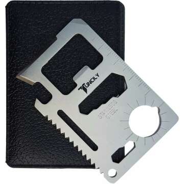 Tuncily Survival Credit Card Multitool - 11 functions