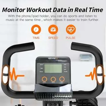 ATIVAFIT Exercise Bike Foldable Fitness Indoor Stationary Bike Magnetic 3 in 1 Upright Recumbent Exercise Bike for Home Workout (Black)