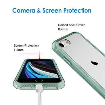 JETech iPhone SE 3/2, 8, 7 Case - Shockproof & Clear