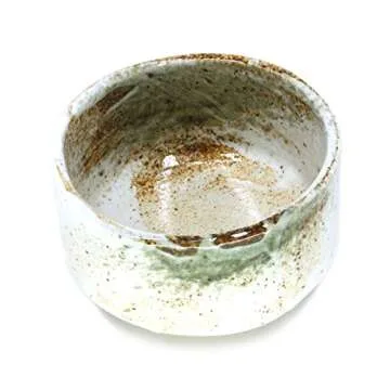 Mino Ware Japanese Handcrafted Matcha Tea Bowl Beige, Matcha Tea Cup Ceremony, Authentic Pottery, Yu...