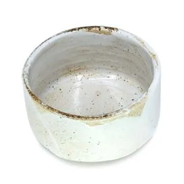 Mino Ware Japanese Handcrafted Matcha Tea Bowl Beige, Matcha Tea Cup Ceremony, Authentic Pottery, Yuki Shino Chawan
