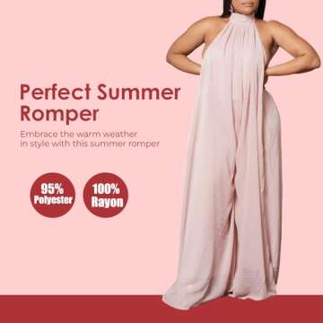 Fierce Fashion The Jumpsuit, Women Sleeveless Halter Neck Jumper, Trendy Wide Leg One Piece, Summer Romper for Women, (Mauve) (Mauve, Small)