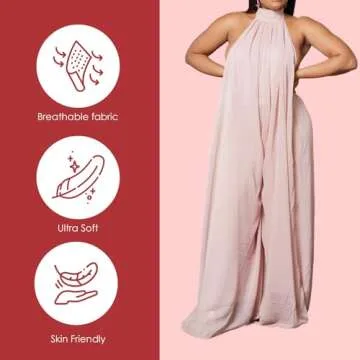 Fierce Fashion The Jumpsuit, Women Sleeveless Halter Neck Jumper, Trendy Wide Leg One Piece, Summer Romper for Women, (Mauve) (Mauve, Small)