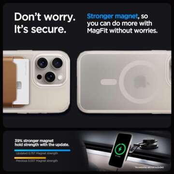 Spigen Ultra Hybrid MagFit Designed for iPhone 15 Pro Max Case (2023) [Anti-Yellowing] [Military-Grade Protection] Compatible with MagSafe - Frost Natural Titanium