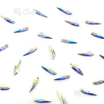 CRYSTAL AB Swarovski 2304 Raindrop Flatbacks 10 pcs - 10x2.8mm