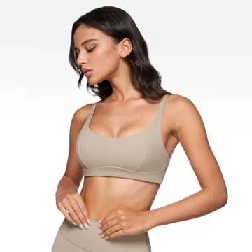 INGIA Women's Square Scoop Neck Sports Bra for Yoga Comfort