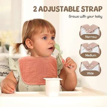 POIKSHARK Unisex 6-Pack Muslin Baby Bibs - Soft, Absorbent, Stylish and Gift-Ready