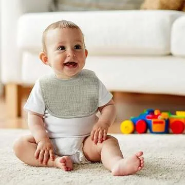 POIKSHARK Soft Cotton Baby Bibs - 6-Pack Unisex Set