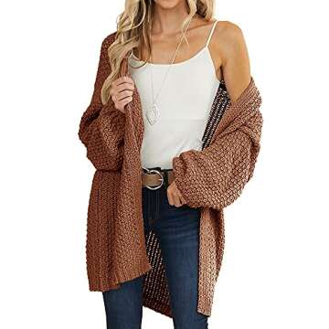 Maroway Plus Size Long Sleeve Open Front Cardigan