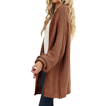 Maroway Plus Size Long Sleeve Open Front Cardigan