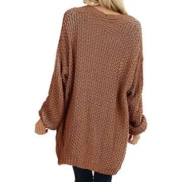 Maroway Plus Size Long Sleeve Open Front Cardigan