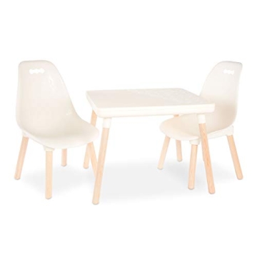 B. Toys Toddler Table & Chairs Set - Natural Wooden Legs