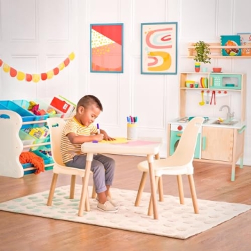 B. Toys Toddler Table & Chairs Set - Natural Wooden Legs