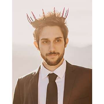 SWEETV Black Gothic Crown for Men/Women (Unisex) - Halloween Costume Headpiece, Metal King Crown Queen Tiara for Prom Birthday Cosplay Party,The Black Knight