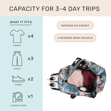 Jadyn 22" Women's Large Duffel/Weekender Bag with Shoe Pocket, Travel Bag