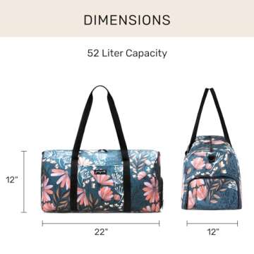 Jadyn 22" Women's Large Duffel/Weekender Bag with Shoe Pocket, Travel Bag