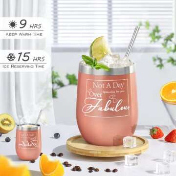 Baesan Birthday Gifts for Women - Fun Gifts Set - Funny Thank You Gifts Ideas for Her, Friend, BFF, Mom, Wife, Daughter, Sister, Aunt, Coworker - 12oz Tumbler and Jade Roller