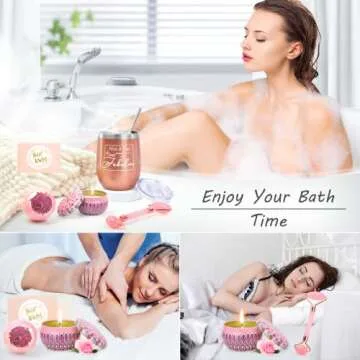 Baesan Birthday Gifts for Women - Fun Gifts Set - Funny Thank You Gifts Ideas for Her, Friend, BFF, Mom, Wife, Daughter, Sister, Aunt, Coworker - 12oz Tumbler and Jade Roller