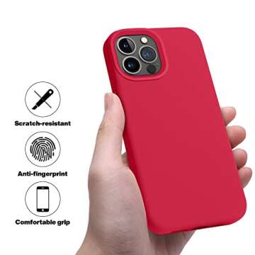 OTOFLY Designed for iPhone 13 Pro Max Case, Silicone Shockproof Slim Thin Phone Case for iPhone 13 Pro Max 6.7 inch (Red)