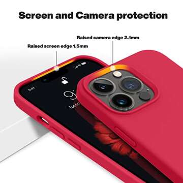 OTOFLY Designed for iPhone 13 Pro Max Case, Silicone Shockproof Slim Thin Phone Case for iPhone 13 Pro Max 6.7 inch (Red)