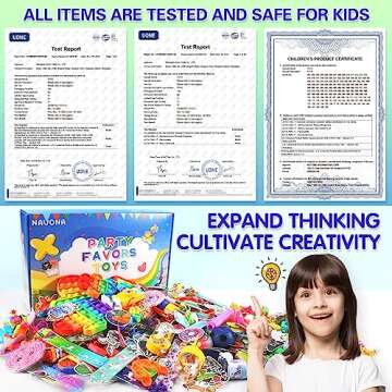 Navona(150Pcs)Fidget Toys Pack for Kids Stress Relief,Birthday Party Favors,Autism Sensory Toys,prize box toys for kids classroom,Carnival Prizes,Treasure Box Pinata