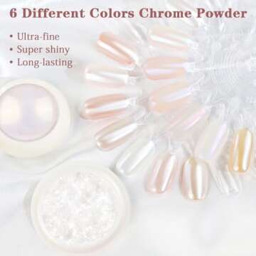 BISHENGYF Pearl Chrome Nail Powder for Stunning Nails