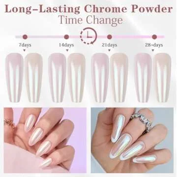 BISHENGYF Pearl Chrome Nail Powder for Stunning Nails