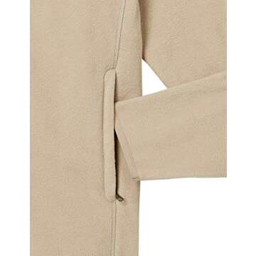 Amazon Essentials Men's Long-Sleeve Hooded Full-Zip Polar Fleece Jacket, Tan, Large