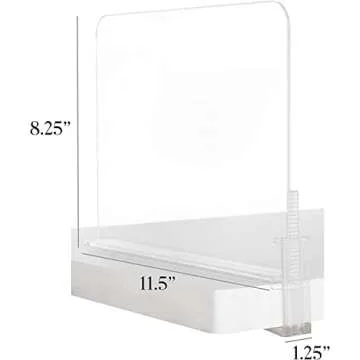 Richards Acrylic Closet Shelf Divider and Separator 6 Pack- Great for Storage and Organization in Be...