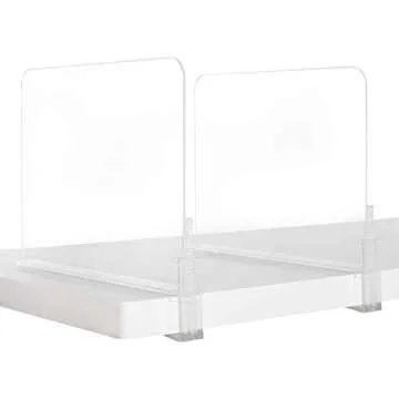 Richards Acrylic Closet Shelf Divider and Separator 6 Pack- Great for Storage and Organization in Bedroom, Bathroom, Kitchen and Office Shelves, Clear (9875300-3)