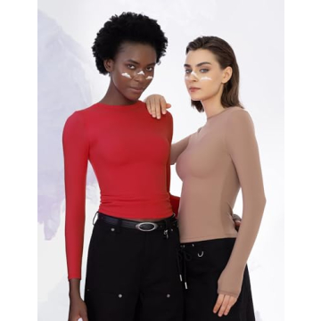PUMIEY Women's Long Sleeve Slim Fit Top - Stylish Comfort