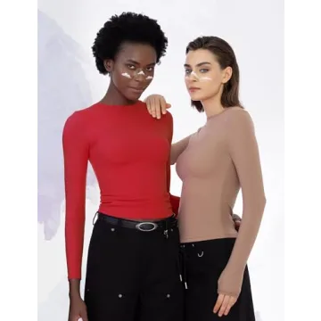 PUMIEY Women's Long Sleeve Slim Fit Top - Stylish Comfort