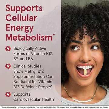 Jarrow Formulas Extra Strength Methyl B-12 1000 mcg & Methyl Folate 400 mcg + P-5-P, Dietary Supplement for Cellular Energy Metabolism and Cardiovascular Support, 100 Chewable Tablets, 100 Day Supply