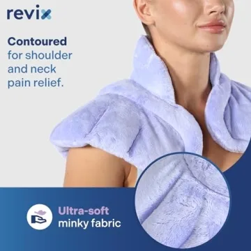 REVIX Microwave Heating Pad for Neck Shoulders and Back Pain Relief with Moist Heat, Weighted Microwavable Heated Neck Wrap Warmer, Scented