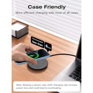 NewQ Wireless Charger, 15W Max Wireless Charging Pad for iPhone 15 14 13 12 11 X 8 Mini/SE/Pro/Max/Plus, Samsung Galaxy S23/S22/S21/S20/S10/S9/S8/S7/Note20/10/9/8, Air Pods/Pro/Galaxy Buds/+, 2 Packs