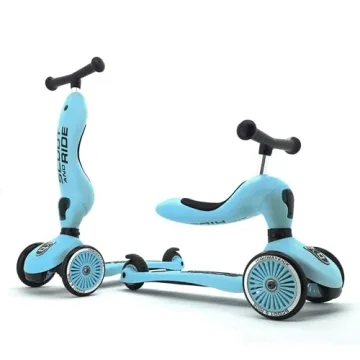 Scoot & Ride Highwaykick 1: Adjustable 2-in-1 Scooter for Kids 1-5 Years (Blueberry)