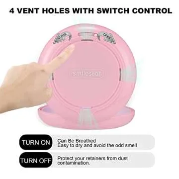 Retainer Case, Slim Aligner Case with Adjustable Vent Holes and Mirror, Compatible with Invisalign, ...