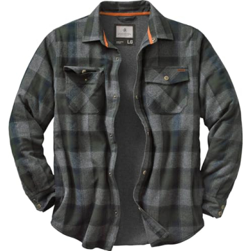 Legendary Whitetails Standard Archer Flannel Thermal Lined Shirt Jacket for Men, Quilted Insulated P...