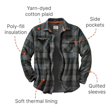 Legendary Whitetails Flannel Shirt Jacket for Men  - Warm Outerwear