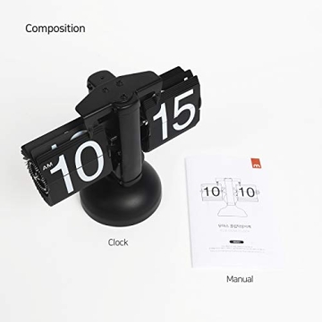Mooas Flip Desk Clock - Retro Stylish Timepiece for Home