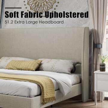 Elegant PaPaJet Queen Bed Frame with High Headboard