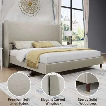 Elegant PaPaJet Queen Bed Frame with High Headboard