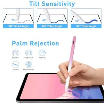 Stylus Pen for iPad - Quick Charge, Palm Rejection, Tilt Sensor