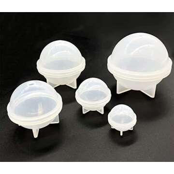 5Pcs/Set Ball Orb Sphere Paperweight Silicone Mold, for Polymer Clay, Crafting, Resin Epoxy, Jewelry...