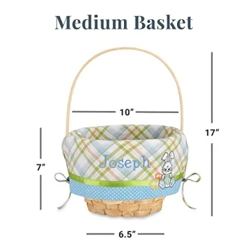 Personalized Wicker Easter Basket for Kids - Customizable Fun