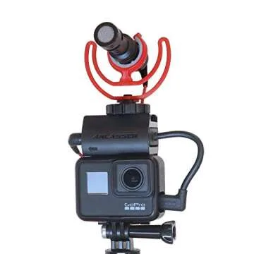 ANLASSER Microphone Mount for GoPro Hero 7, 6, 5 and Housing for Mic Adapter, Works with Original GoPro Case with Universal Cold Shoe Adapter