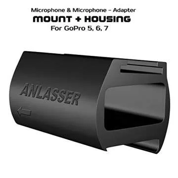 ANLASSER Microphone Mount for GoPro Hero 7, 6, 5 and Housing for Mic Adapter, Works with Original GoPro Case with Universal Cold Shoe Adapter