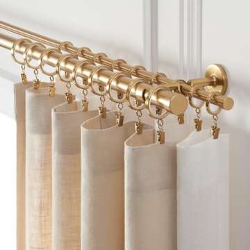 MODE Cambria Designer Series - Premium 7 foot Custom Double Curtain Rod - 1-1/8 inch Large Diameter ...